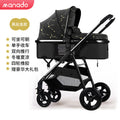 Baby stroller, lightweight, full-coverage, sit-down and lie-down mesh, breathable, one-click folding, high-view stroller with four wheels
