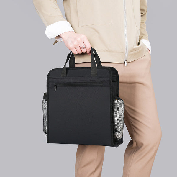 Yi Yunchen Portable Document Bag Zipper Men's and Women's Oxford Cloth Vertical Large Capacity Conference Business Briefcase Men's 853