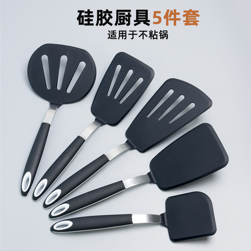 Cross-border silicone cooking utensils fish shovel teppanyaki cooking shovel pancake non-stick pan silicone spatula steak leak shovel
