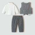 Boys' suit set - new  autumn collection - first birthday outfit - gentleman's striped vest three-piece set - spring & autumn