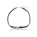 European and american cross-border niche bows choker necklace hot girl fashion personalized metal heart clavicle chain necklace