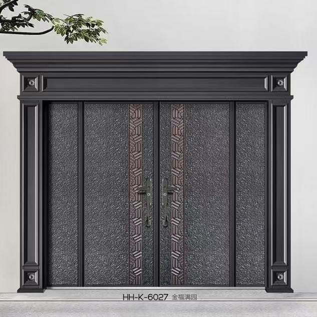 Zinc alloy door casual rural self-built house villa door grade a double door entrance door anti-theft door cast aluminum door