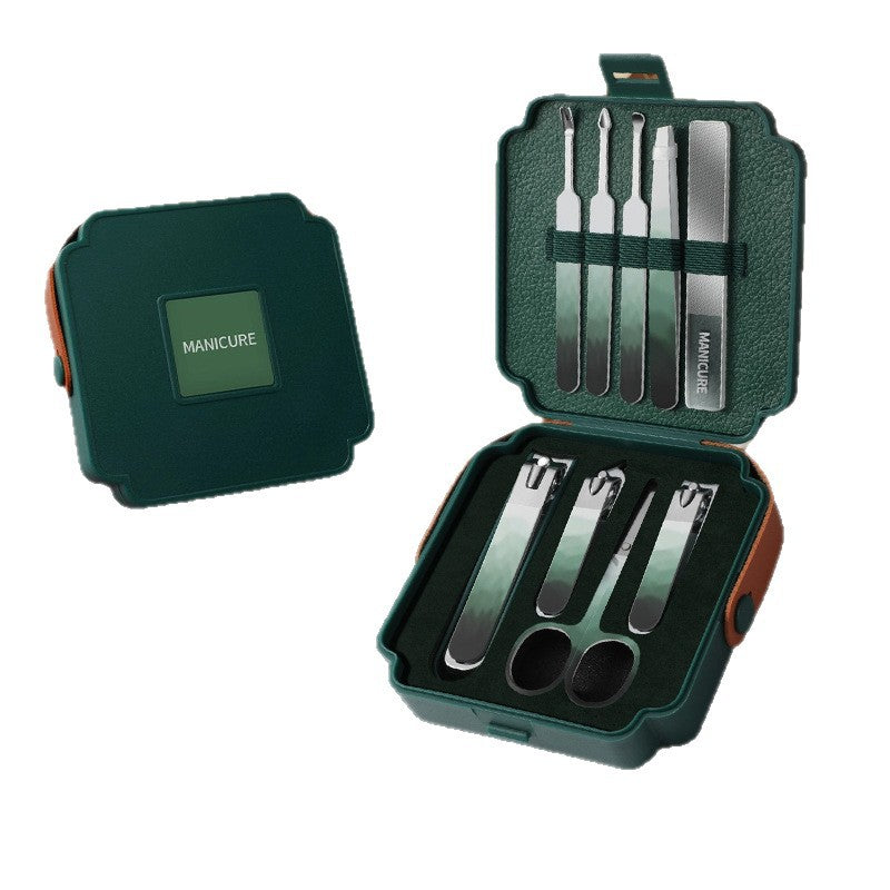 New arrival cross-border nail clipper suitgerman precision nail clipper suit manicure tool 9-piece set with tweezers and ear spoons