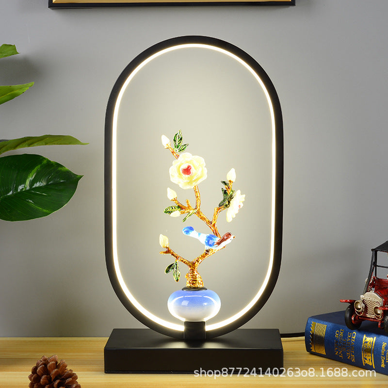 Creative ornament table lamp - bedroom bedside lamp - remote & touch control - deer design - round - wedding decoration - smart gift - tea table lamp