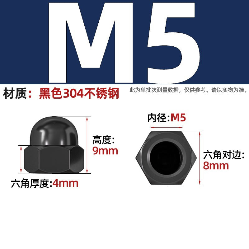 304/201/316 stainless steel round ball head nut cover type decorative screw cap female cap 3M4M5M6M8