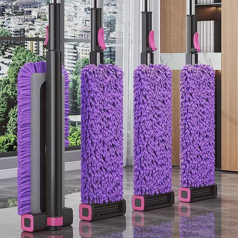 Chenille hands-free mop with bucket for home lazy one-wipe dry and wet mop handy gadgetrotate mop bucket