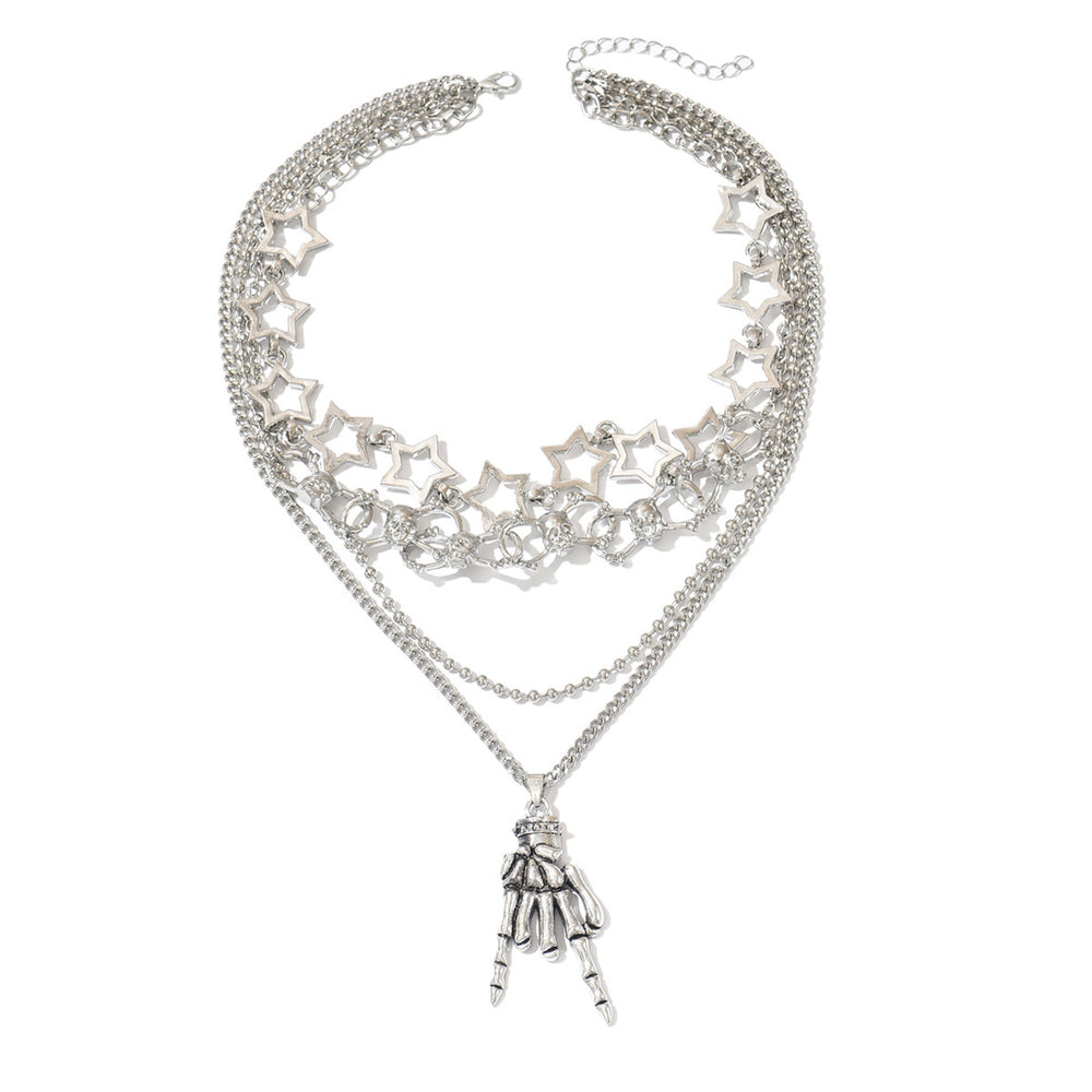 Wholesale fashion jewelry necklaces: european & american style, cross-border accessories for women - halloween skull finger hip hop necklace