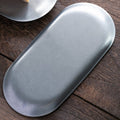 Retro stainless steel oval tray dessert snack plate antique barbecue plate decorative jewelry plate nostalgic tableware