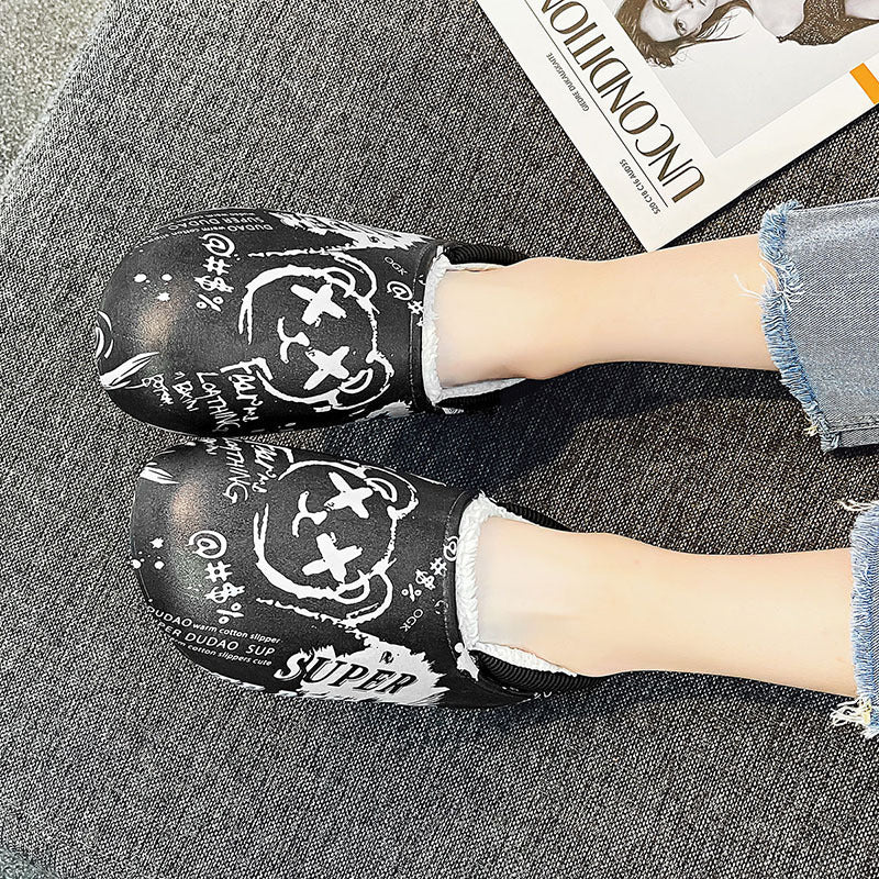 Cross-border winter velvet warm couple bear cotton slippers new  large size cotton slippers household wholesale