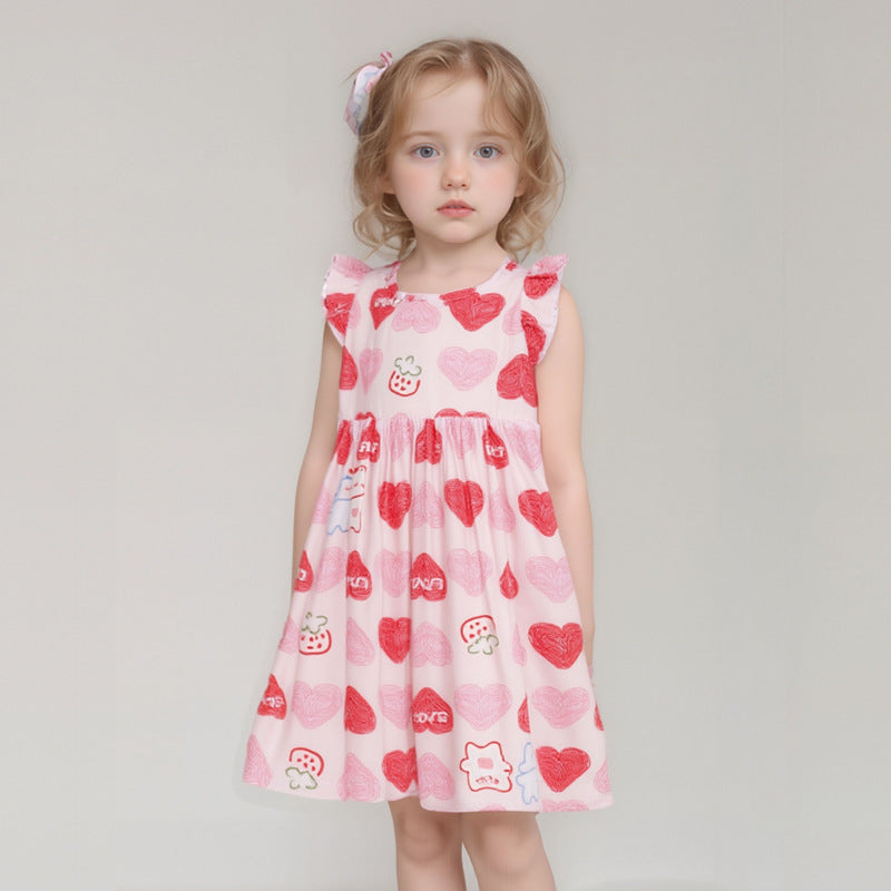 New girls' summer floral dress - kids' princess sundress - beach dress - summer cotton gauze cami dress -  collection