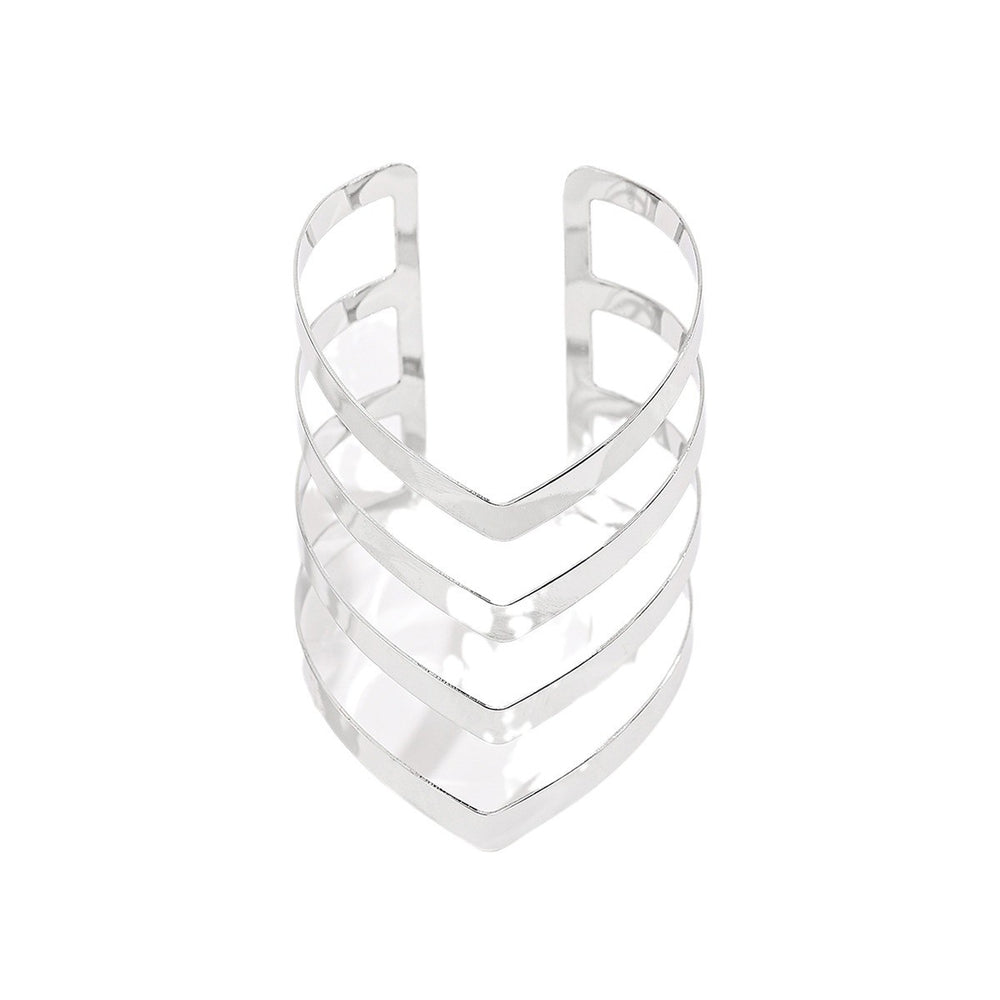 Wholesale traditional alloy bracelets: european & american cross-border jewelry, unique exaggerated geometric design, niche open-end bangle for women