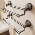 Suction cup bathroom towel rack, punch-free wall-mounted storage rack, bathroom towel double pole, restroom storage rack