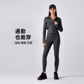 Women's fleece-lined athletic jacket - slim fit yoga top for running, cycling, and fitness - long sleeve (daw195)