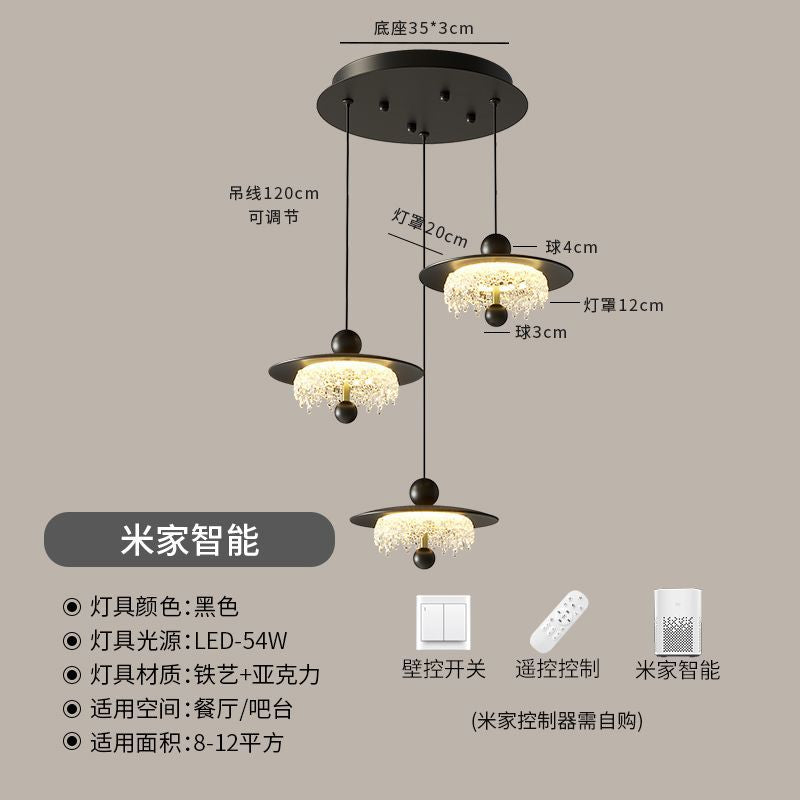 Medieval style restaurant chandelier three-head american retro water drop classy tea room bar table long strip lamp