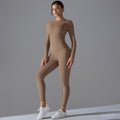 New solid color double-sided brushed high-stretch high-waisted tight butt-lifting workout yoga set running fitness set for women