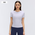Women's summer quick-dry breathable yoga top - short sleeve crew neck casual running sports fitness t-shirt (model d26080)