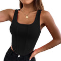 new cross-border european and american style women's short, fitted, waist-cinching, sporty casual camisole top with built-in bra cups