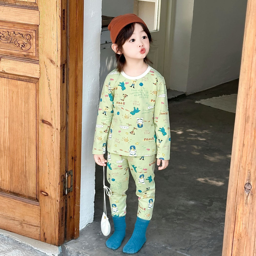 New children's home wear set: boneless, class a, pure cotton loungewear for baby boys and girls - autumn collection