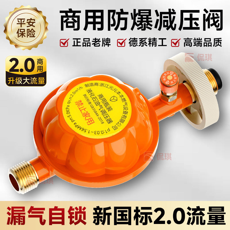 One piece of national standard 2.0L commercial gas pressure reducing valve explosion-proof liquefied gas commercial fire stove low pressure valve gas