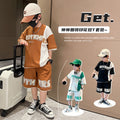 Boys' summer outfit: trendy short-sleeve set - cool & stylish  new arrival - big & middle kids - chic & fashionable summer look for boys
