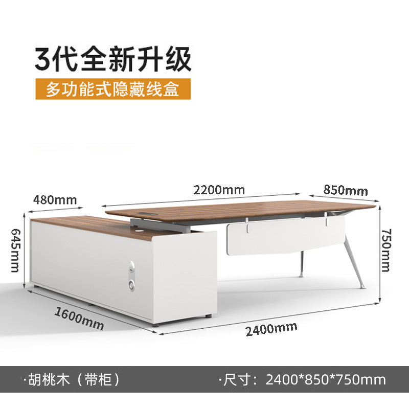 Custom executive desk - modern minimalist design for ceo, manager, and supervisor - office desk set