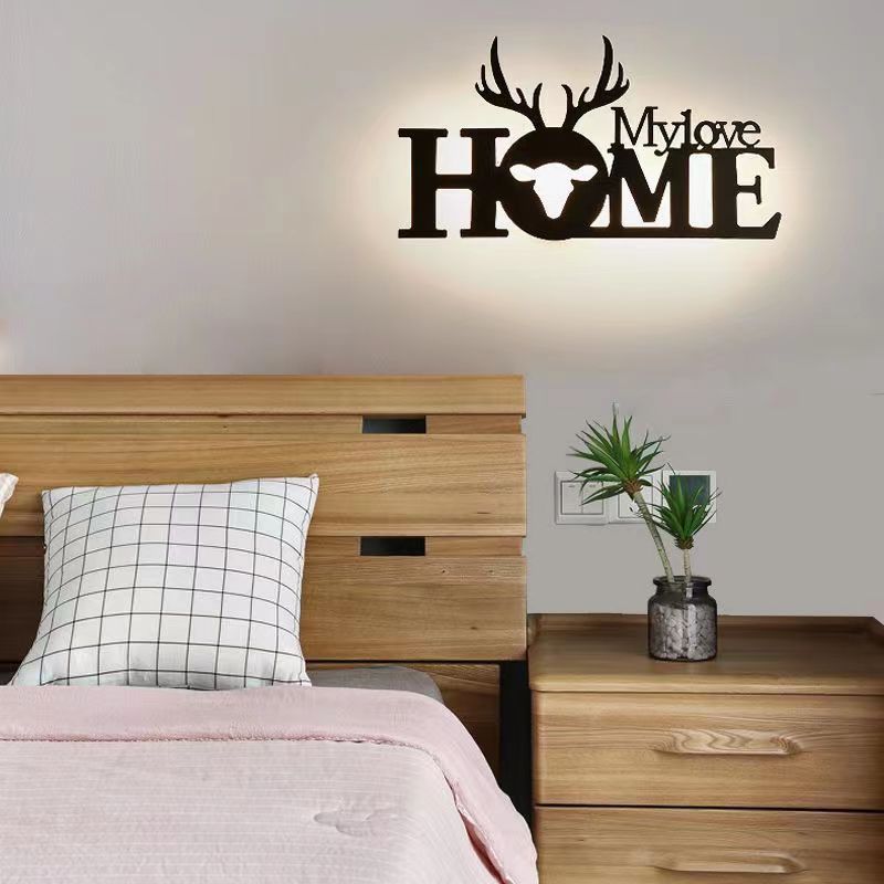 Nordic style modern minimalist led decorative wall lamp - kids' room bedside wall sconce - wall-mounted letter wall light
