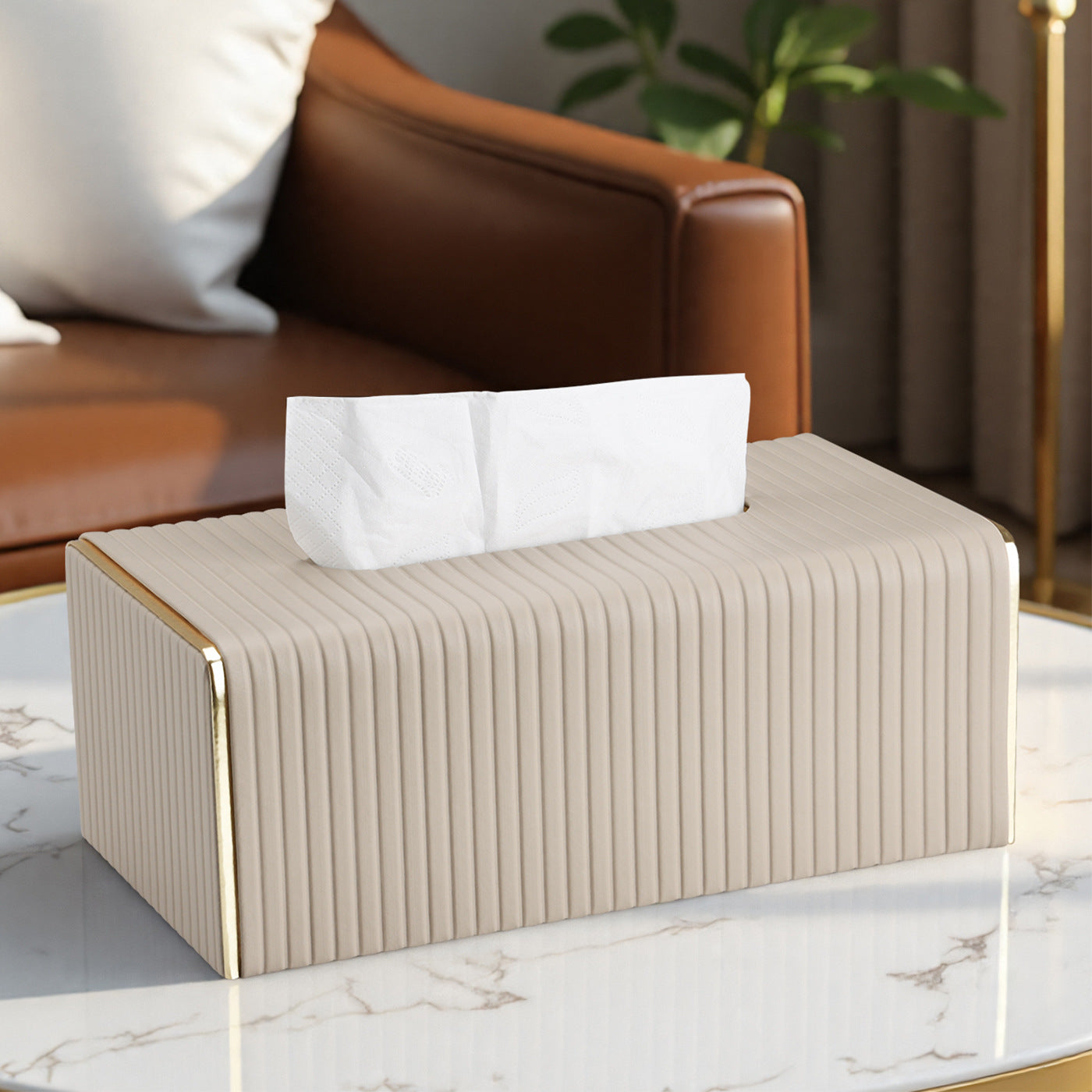 Carton drawing living room high-end light luxury coffee table modern simple home hotel creative design high-end tissue box