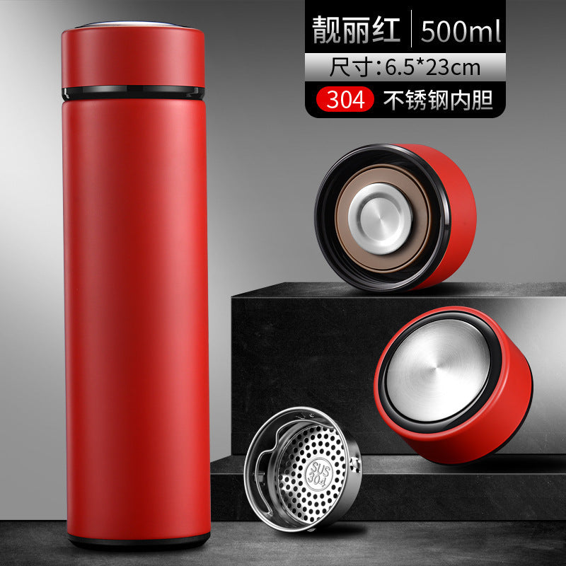 Digital display 316 stainless steel thermos - smart temperature monitoring, straight cup design, business gift, promotional water bottle with custom logo
