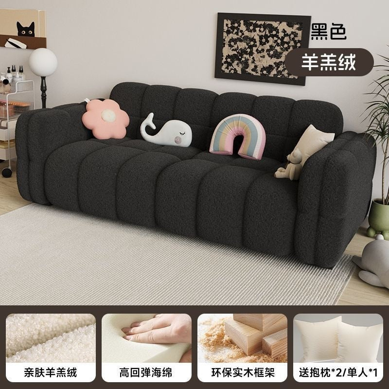 Marshmallow sofa living room new arrival small apartment casual fabric sofa double three person rental house b&b straight row sofa