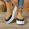 Amazon cross-border plus size women's shoes:  autumn new collection - slip-on casual shoes, chunky sole, comfortable athletic-style flats