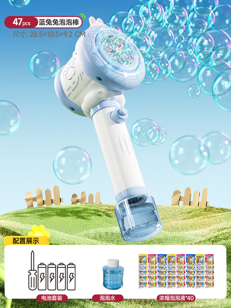 2025 new cartoon electric bubble machine - kids' handheld automatic bubble wand - summer beach family fun toy