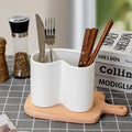 Minimalist pure white pen holder storage ceramic vase kitchen utensil organizer home decor ceramic vase ornament