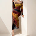 cross-border e-commerce women's fashion: european and american summer new arrivals - elegant, sexy, slim-fit, bodycon round neck dress