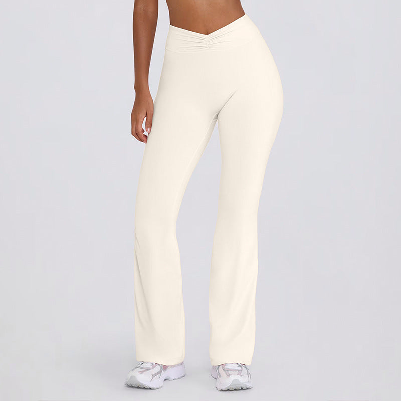 Sling backless nude back running halter sports intimates bra fitness flare pants yoga suit women