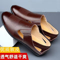 New arrival business hole cool leather shoes men's casual wedding groom british sandals summer breathable youth pointed toe men's shoes