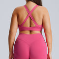 new plus size sports bra - push-up, shockproof, women's activewear bra for outdoor running, fitness, and yoga