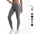 new arrivalstripes fitness tight high waist peach butt lift hot pants contrast color breathable sports running yoga pants women