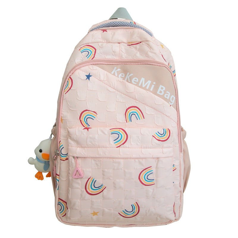 School bag, junior high school girls' new large-capacity cute girl backpack, primary school students in grades 5 to 9 to reduce the burden of backpacks