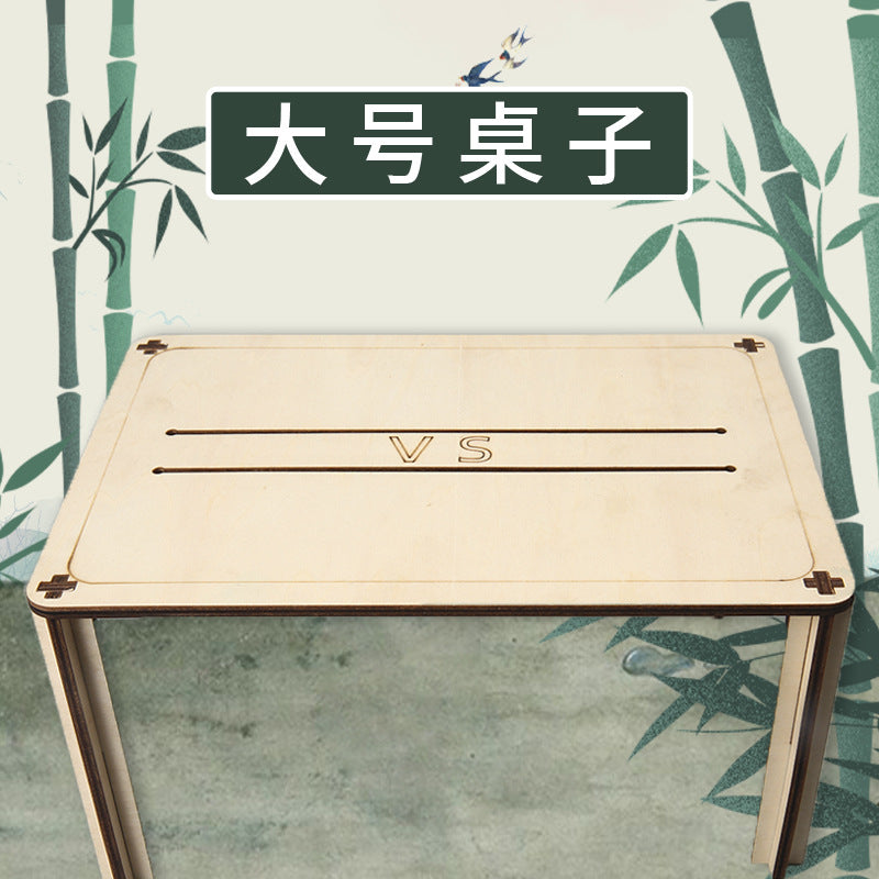 Primary school students handmade bamboo double interactive wooden desktop battle toys sixth grade teaching materials wholesale