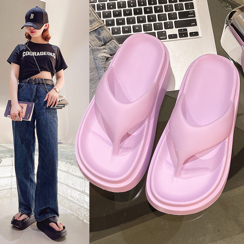 2025 new eva platform sandals - 7cm chunky sole flip-flops - women's fashionable and versatile summer outdoor slippers - wholesale