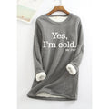 fall/winter new arrival: european and american style crew neck long sleeve fleece-lined base layer mid-length letter print sweatshirt for women