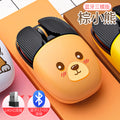 Silver carved a10 cartoon rechargeable wireless mouse - creative bluetooth office gaming mini silent computer accessory - private mold