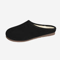 soft bottom suede retro birkenstock shoes for women new arrivalthick sole toe-cap half drag lazy one-leg wool slippers
