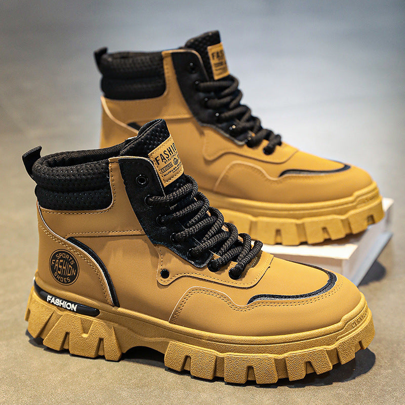 Men's shoes: new autumn 2025 men's martin boots - trendy, versatile work boots, slip-resistant, wear-resistant, thick-soled desert boots