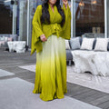 D3297 cross-border fashion african pleated asymmetrical tie-up top gradient midi skirt two-piece set for export