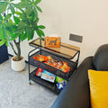 Cream style living room sofa next to several popular snacks multi-layer storage rack bedroom bedside table storage rack trolley