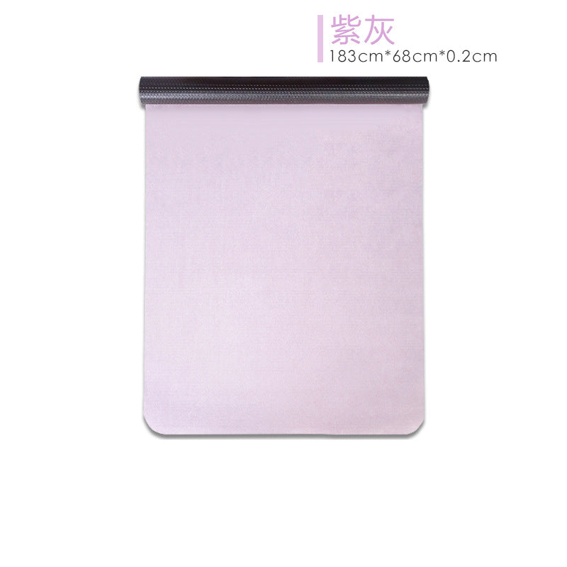 Yoga mat - suede pvc, extra wide, sweat-absorbent, dry & wet grip, thin, ultra-thin, foldable, portable, stretching