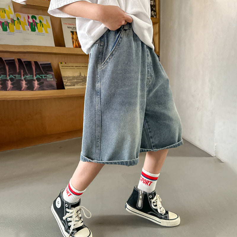 Boys' shorts summer collection : new lightweight denim shorts for boys, perfect for summer. available in mid-to-large sizes. casual mid-length shorts for boys