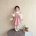 Girls' dress - spring/autumn  new collection - korean style polka dot princess dress with bunny long sleeves