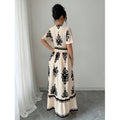 Aliexpress 1688 independent station in stock women's summerprintingv neck longdress